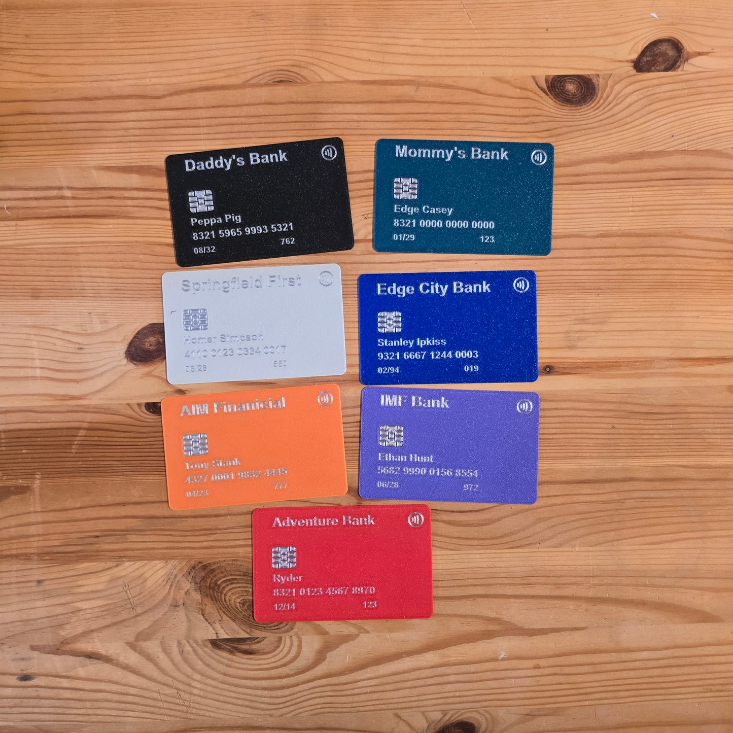 Personalized Toy Credit Card - Pick your name, number, bank name and more!