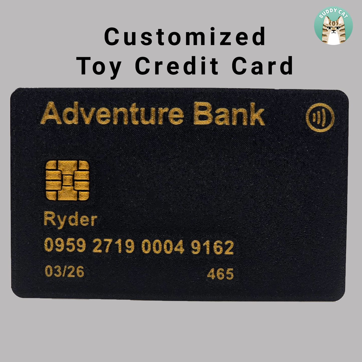 Personalized Toy Credit Card - Pick your name, number, bank name and more!
