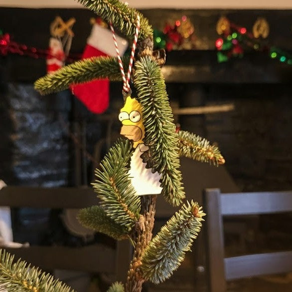 Homer in the bushes - Christmas Tree Decoration