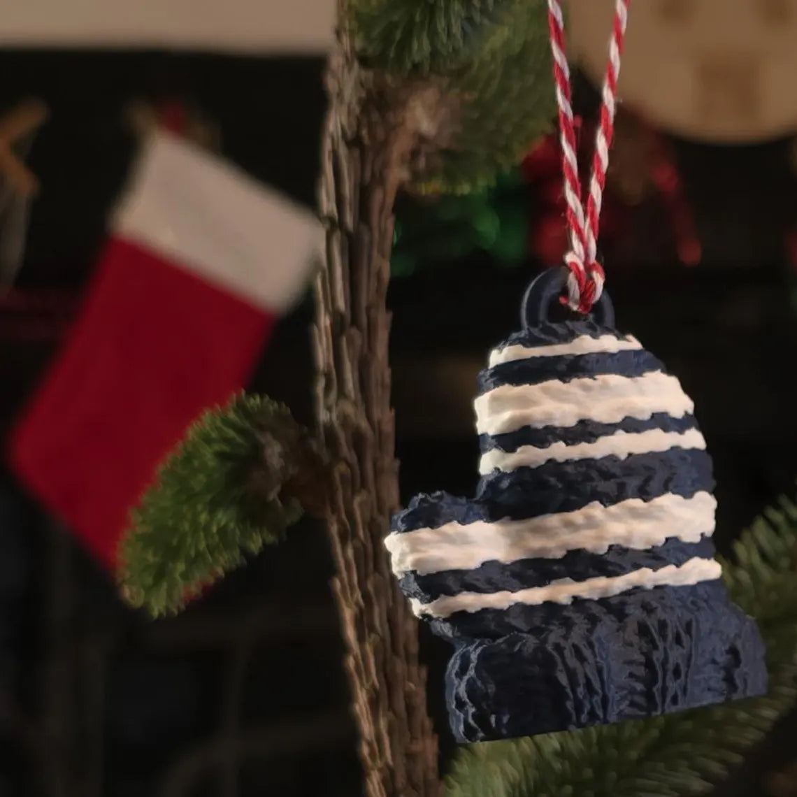 Christmas Wooly Mittens - Plastic Christmas Tree Decoration
