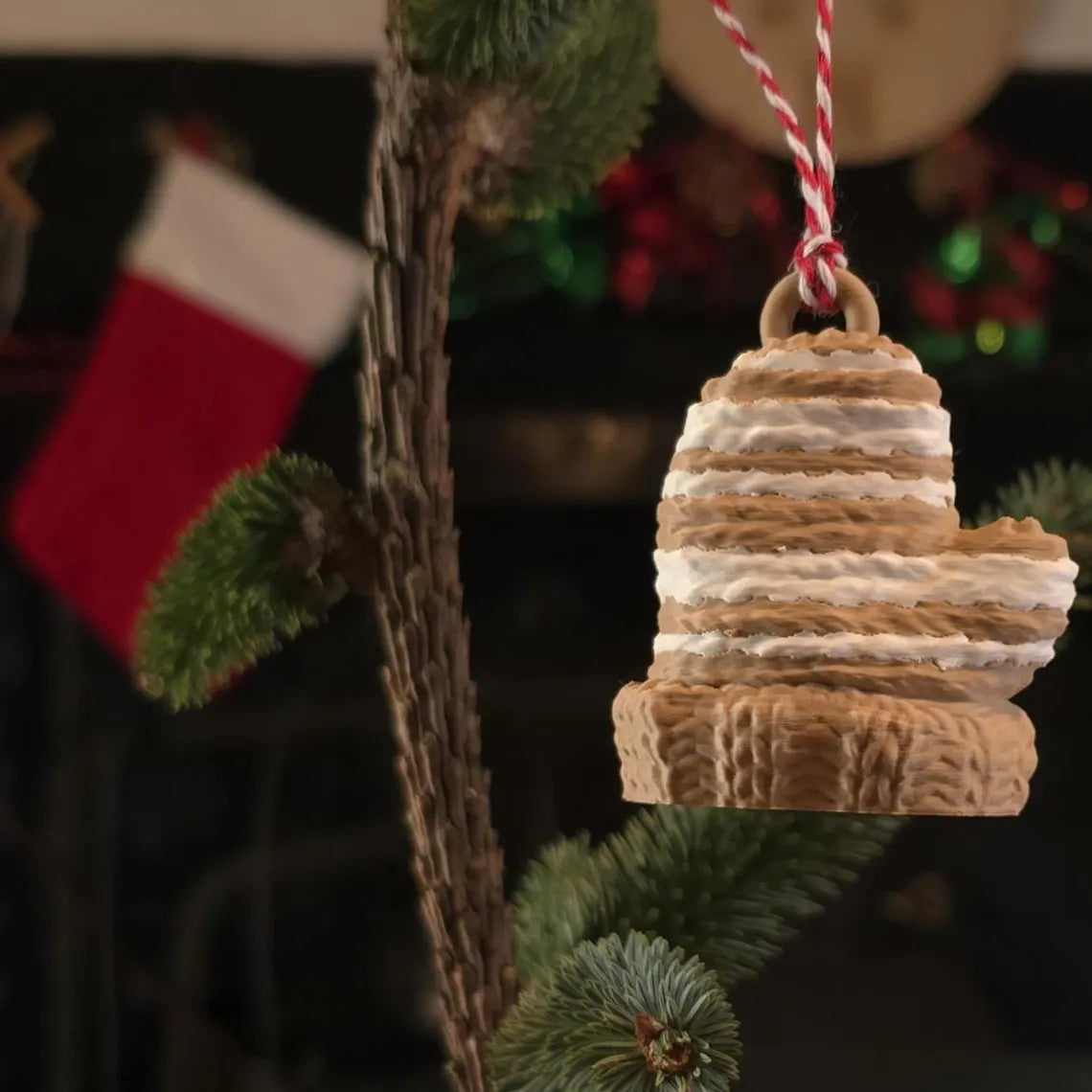 Christmas Wooly Mittens - Plastic Christmas Tree Decoration