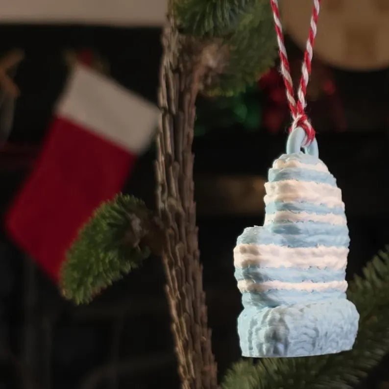 Christmas Wooly Mittens - Plastic Christmas Tree Decoration